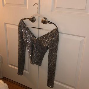 Zara sequin fitted top